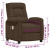 vidaXL Sill&oacute;n de masaje el&eacute;ctrico tela de microfibra marr&oacute;n