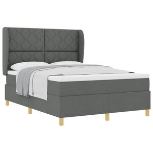 vidaXL Cama con Somier y Colch&oacute;n Gris Oscuro 90x190 cm de Tela tela