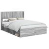 vidaXL Estructura de cama con almacenamiento y cabecero Sonoma gris