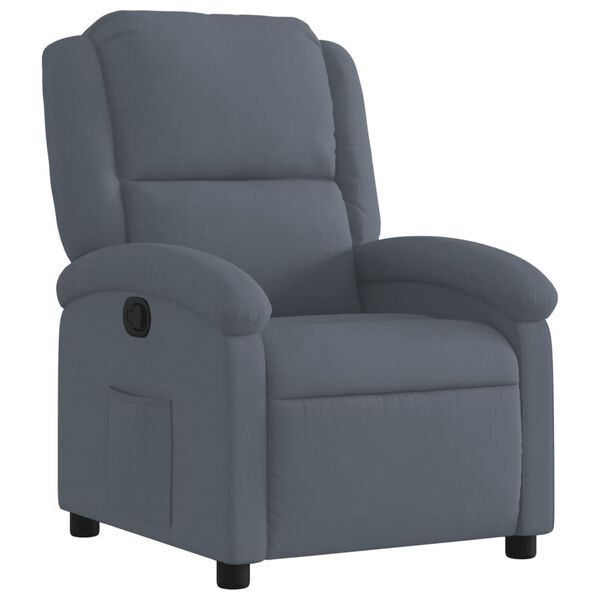 vidaXL Sill&oacute;n reclinable de terciopelo gris oscuro