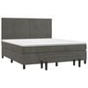 vidaXL Cama box spring con colch&oacute;n terciopelo gris oscuro 180x200 cm