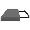 vidaXL Estante flotante de pared MDF gris brillo 80x23,5x3,8 cm