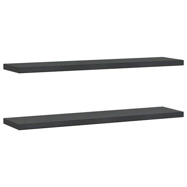 vidaXL Estantes de pared 2 uds acero inoxidable negro 100x23,5 cm