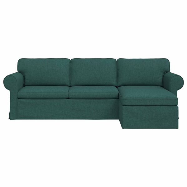 vidaXL Sof&aacute; Verde oscuro 215 x 138 x 80 cm tela