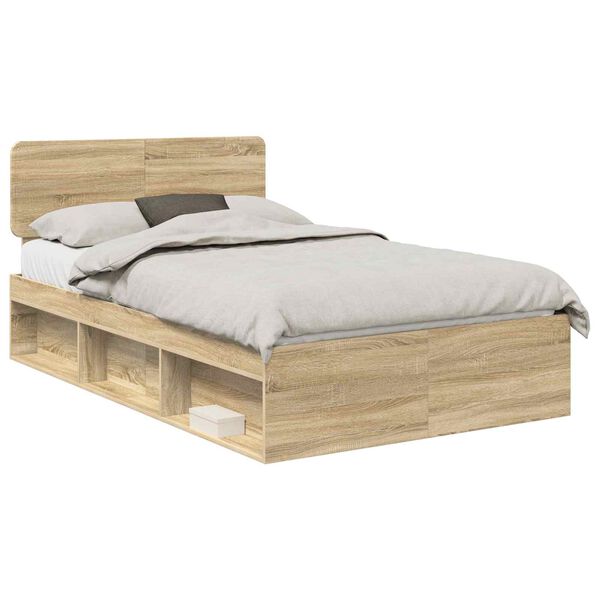 vidaXL Estructura de cama Sonoma 120 x 200 cm Madera de pino macizo