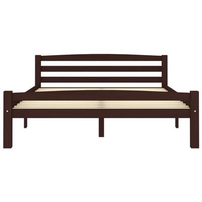 vidaXL Estructura de cama madera maciza pino marrón oscuro 120x200 cm