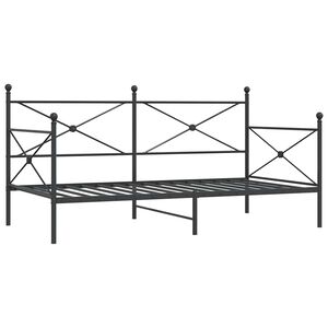vidaXL Sof&aacute; cama sin colch&oacute;n terciopelo negro 100x200 cm acero