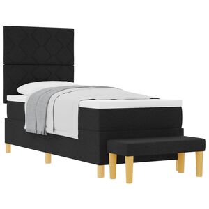 vidaXL Cama tipo Box Spring con colch&oacute;n Negro 80 x 200 cm tela