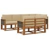 vidaXL Conjunto de sof&aacute;s de exterior 7 pcs Natural y Beige Poli&eacute;ster
