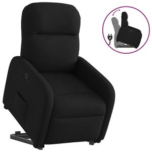vidaXL Sill&oacute;n reclinable elevable tela negro