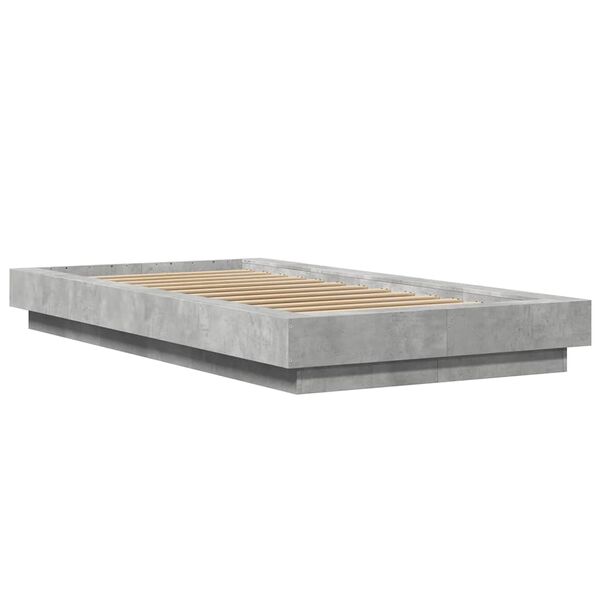 vidaXL Estructura de cama madera de ingeniería gris hormigón 100x200cm