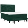 vidaXL Cama box spring con colch&oacute;n terciopelo verde oscuro 140x190 cm