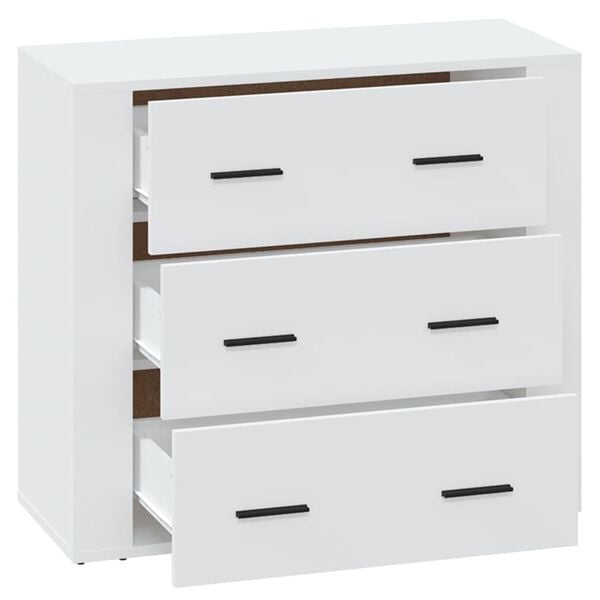 vidaXL Aparador de madera contrachapada blanco 80x33x70 cm