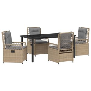 vidaXL Conjunto de Comedor de Jard&iacute;n 5 pcs Beige y Gris Claro
