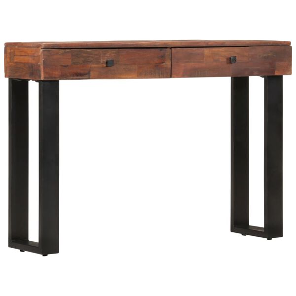 vidaXL Mesa consola de madera maciza reciclada 110x30x76 cm