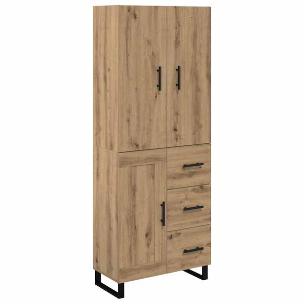 vidaXL Aparador alto 2 pcs Roble artesanal 69,5 x 34 x 180 cm