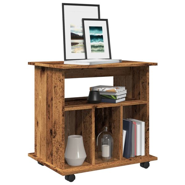 vidaXL Armario con ruedas madera ingenier&iacute;a envejecida 60x45x60 cm