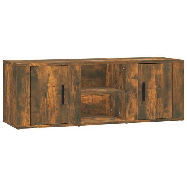 vidaXL Mueble de TV madera contrachapada roble ahumado 100x31,5x35 cm