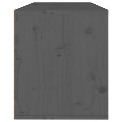 vidaXL Armario de pared de madera maciza de pino gris 80x30x35 cm