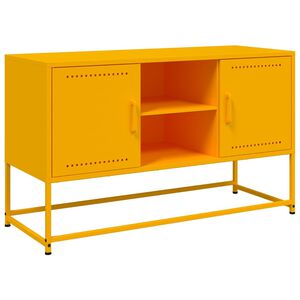 vidaXL Mueble para TV de acero amarillo mostaza 100,5x39x60,5 cm