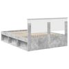 vidaXL Estructura de cama con cabecera Gris concreto 135 x 190 cm