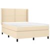 vidaXL Cama box spring con colch&oacute;n tela color crema 140x190 cm