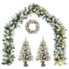 vidaXL Set de mini &aacute;rboles de Navidad 45 cm 125 LED Blanco C&aacute;lido PVC