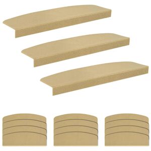vidaXL Alfombrillas para escaleras 15 uds. 65 x 21 x 4 cm Beige