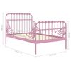 vidaXL Estructura cama extensible sin colch&oacute;n metal rosa 80x130/200 cm