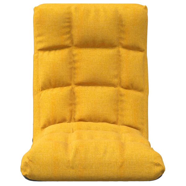 vidaXL Tumbona de suelo plegable de tela amarillo mostaza