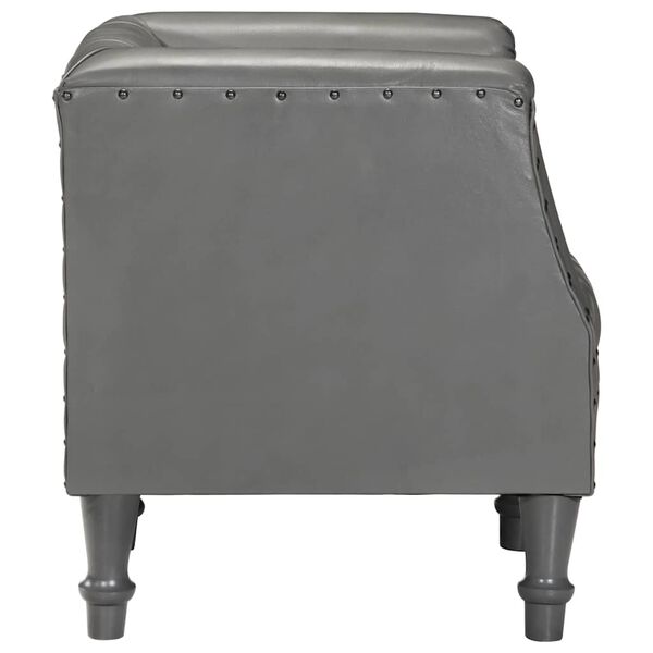 vidaXL Sill&oacute;n de cuero de cabra aut&eacute;ntico gris