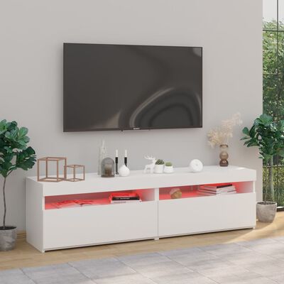 vidaXL Muebles de TV con luces LED 2 unidades blanco 75x35x40 cm