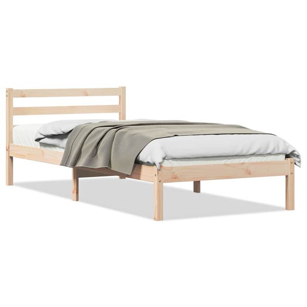 vidaXL Estructura de cama con cabecera Marrón 208.6 x 157.6 x 69.4 cm
