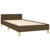 vidaXL Estructura de cama sin colch&oacute;n tela marr&oacute;n oscuro 90x190 cm