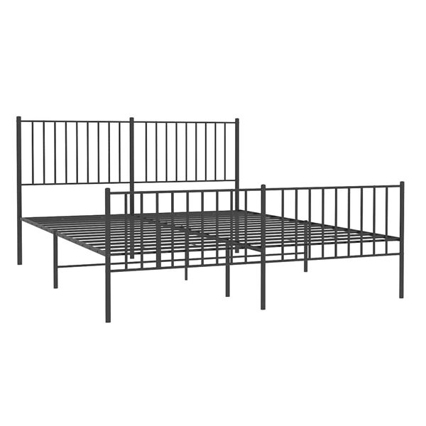 vidaXL Estructura cama sin colchón con estribo metal negro 150x200 cm