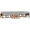 vidaXL Conjunto de sof&aacute;s de exterior 7 pcs Natural y Gris Claro