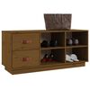 vidaXL Banco zapatero madera maciza de pino marr&oacute;n miel 100x34x45 cm