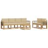 vidaXL Conjunto de sof&aacute;s de exterior 7 uds. 6 plaza y Beige