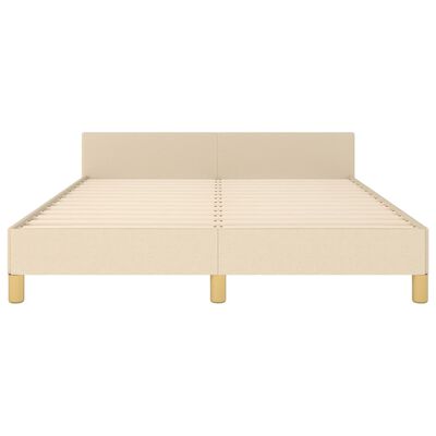 vidaXL Estructura de cama con cabecero de tela color crema 140x190 cm