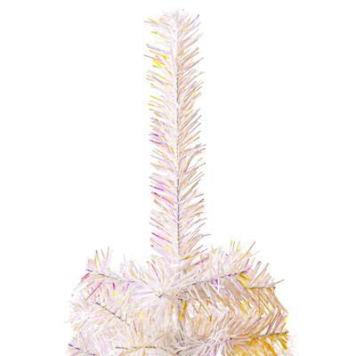 vidaXL Árbol Navidad artificial puntas iridiscentes PVC blanco 120 cm