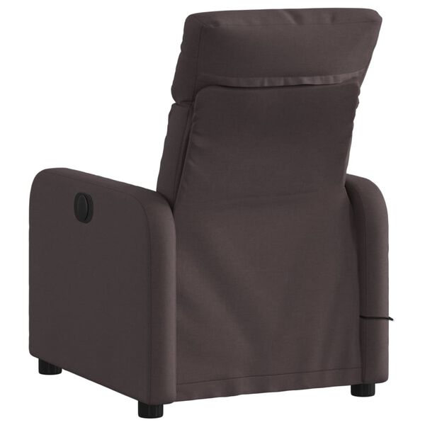vidaXL Sill&oacute;n de masaje reclinable de tela marr&oacute;n oscuro