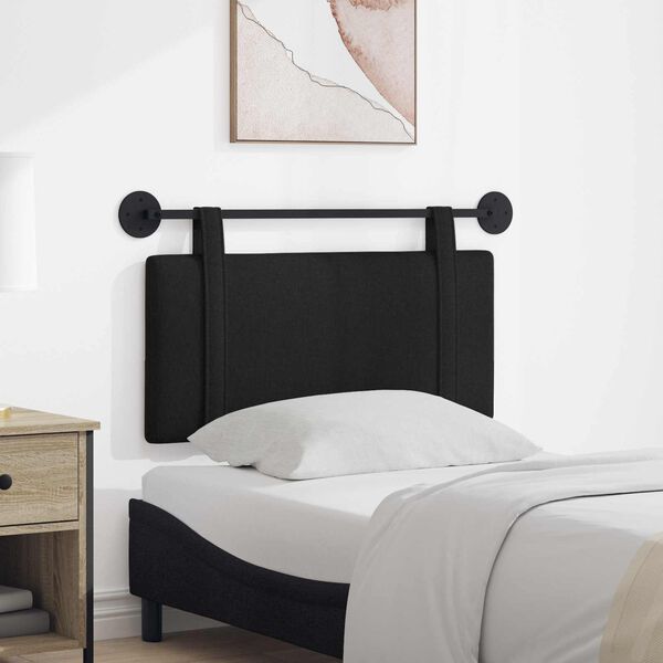 vidaXL Cabecera Colgante Liso Negro 100 x 55 x 5 cm tela