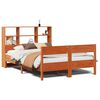 vidaXL Cama con estanter&iacute;a sin colch&oacute;n madera maciza marr&oacute;n 135x190cm