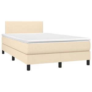 vidaXL Cama box spring con colch&oacute;n tela color crema 120x190 cm