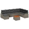 vidaXL Conjunto de sof&aacute;s de jard&iacute;n 9 uds. Gris rat&aacute;n sint&eacute;tico