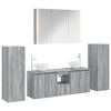 vidaXL Juego de muebles de ba&ntilde;o 6 pcs Sonoma gris