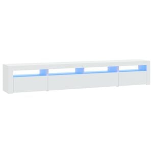 vidaXL Mueble de TV con luces LED blanco 240x35x40 cm