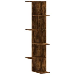 vidaXL Estanter&iacute;a pared esquina madera roble ahumado 36,5x36,5x140 cm