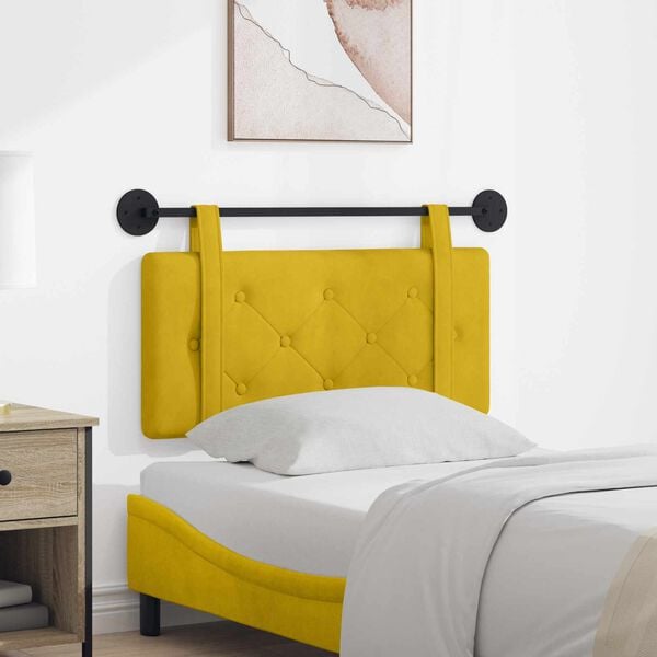vidaXL Cabecera Colgante Amarillo 90 x 55 x 5 cm Terciopelo