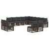 vidaXL Conjunto de sof&aacute;s de jard&iacute;n 13 uds. 13 plaza Gris